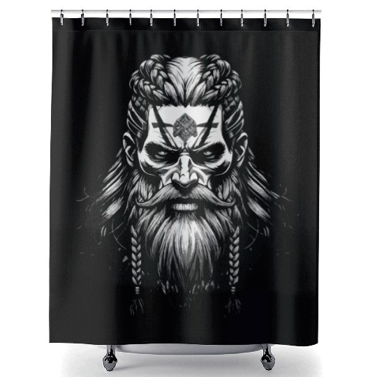 Viking Warrior Man Odin Thor Norman Walhalla Shower Curtains