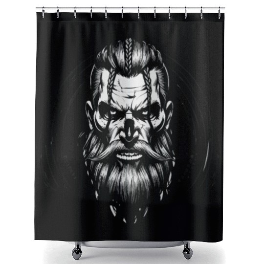 Viking Warrior Man Odin Thor Norman Walhalla Shower Curtains