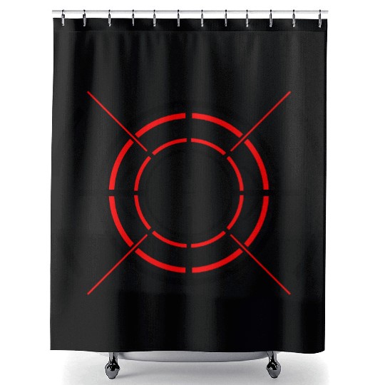 Futuristic Fighter Jet Crosshair Shower Curtains