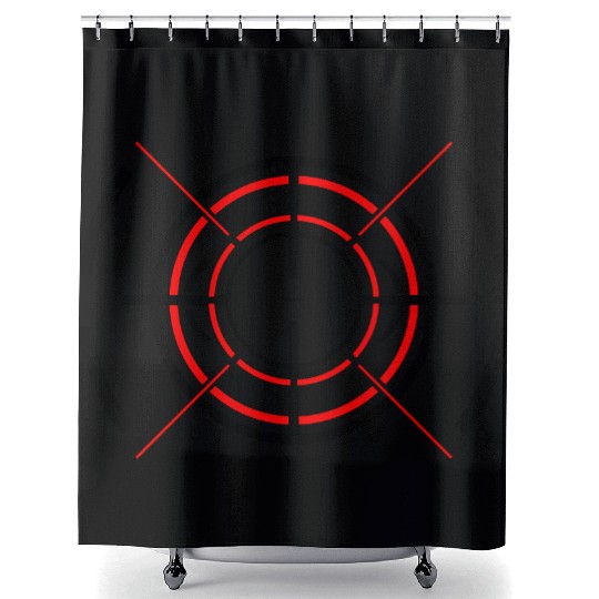Futuristic Fighter Jet Crosshair Shower Curtains