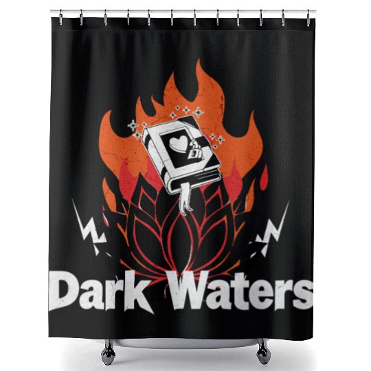 Black Lotus Heart Fire Rock Shower Curtains