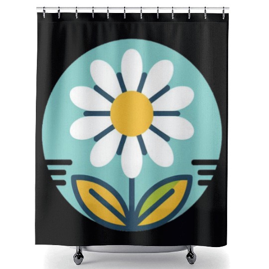 Whimsical Daisy Floral Design for Casual Wear Shower Curtains