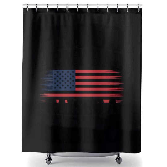 4th Of July Proud Army Dad Raised A Hero Shower Curtains