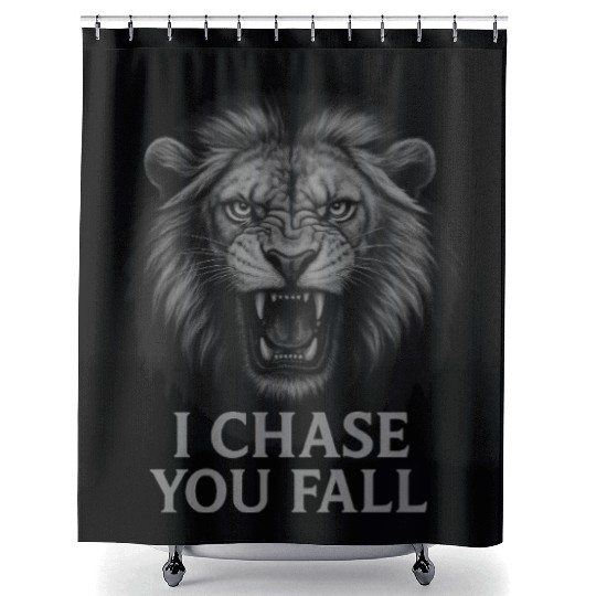 Roaring Lion – "I Chase You Fall" Power Graphic Shower Curtains