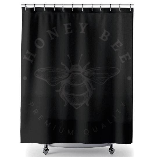Honey Bee Emblem Shower Curtains