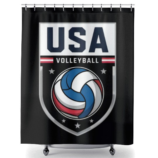 USA Volleyball Emblem Design Shower Curtains