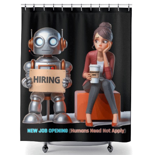New Job Opening - AI Takeover Shower Curtains