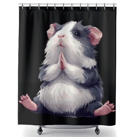Prayerful Guinea Pig Animal Zen Shower Curtains