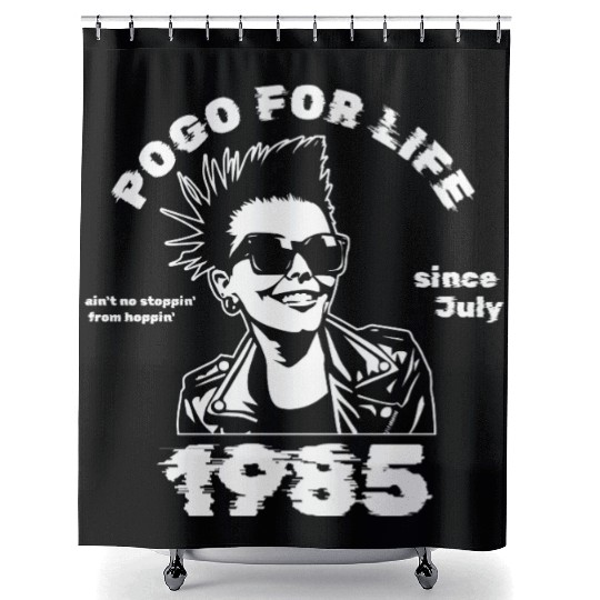 40th birthday Pogo for life since 07/1985 Shower Curtains