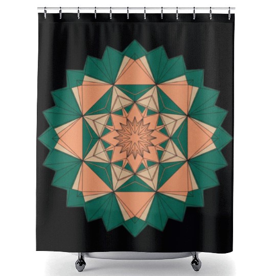 Abstract Starburst Mandala Shower Curtains