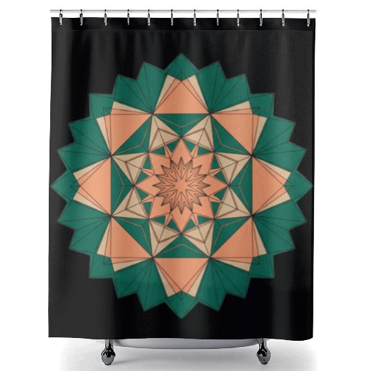 Abstract Starburst Mandala Shower Curtains