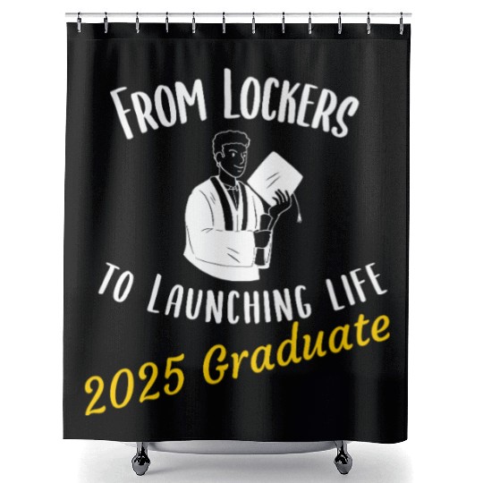 From Lockers to Launching Life 2025 Graduate Shower Curtains