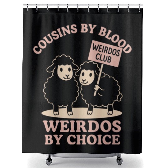 Funny Black Sheep Cousin Quirky Family Outcast Shower Curtains