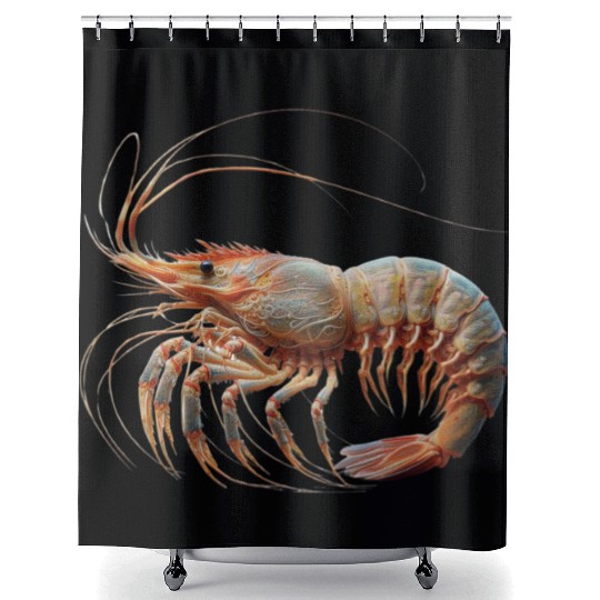 Ocean Elegance : The Grace of a Shrimp Shower Curtains