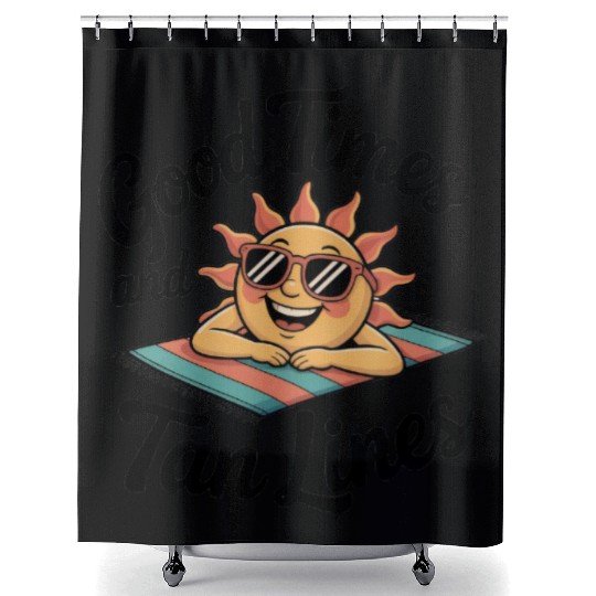 Sunshine Sunset Tan Lines Artwork Shower Curtains