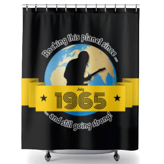 60th birthday Rocking this planet since 07/1965 Shower Curtains