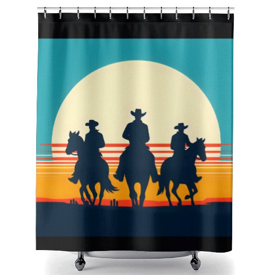 Wild West Sunset Cowboy Shower Curtains