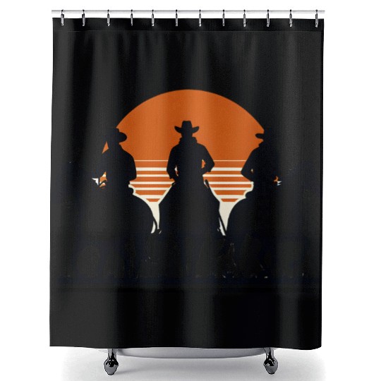 Western Riders at Sunset Shower Curtains
