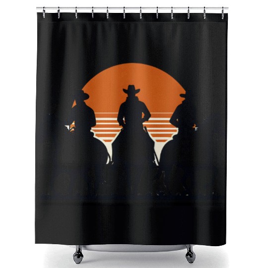 Western Riders at Sunset Shower Curtains