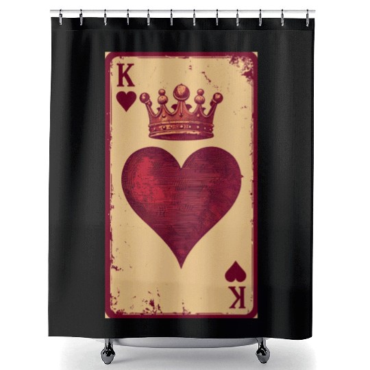 Vintage King of Hearts Shower Curtains