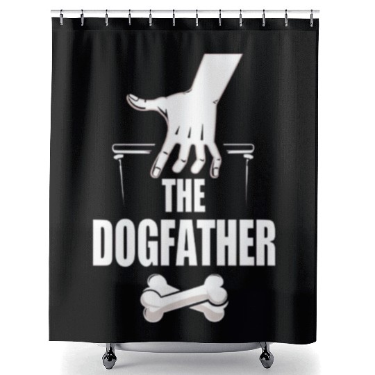 the dogfather Shower Curtains