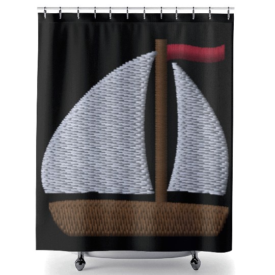 Sailboat embroidered Shower Curtains