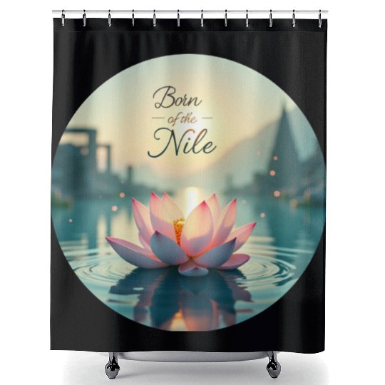 Sacred Nile Lotus Shower Curtains