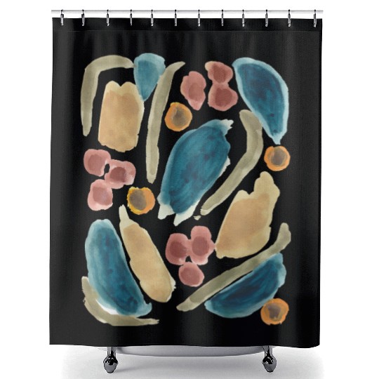 Pastel Abstract Watercolor Shapes Shower Curtains