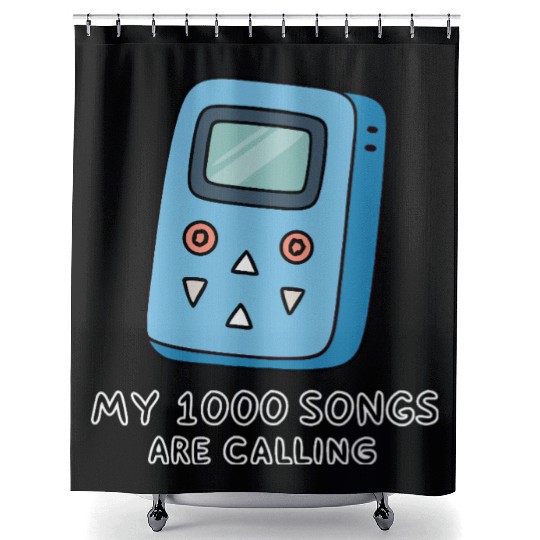 My 1000 Songs Calling MP3 Player 2000s Shower Curtains