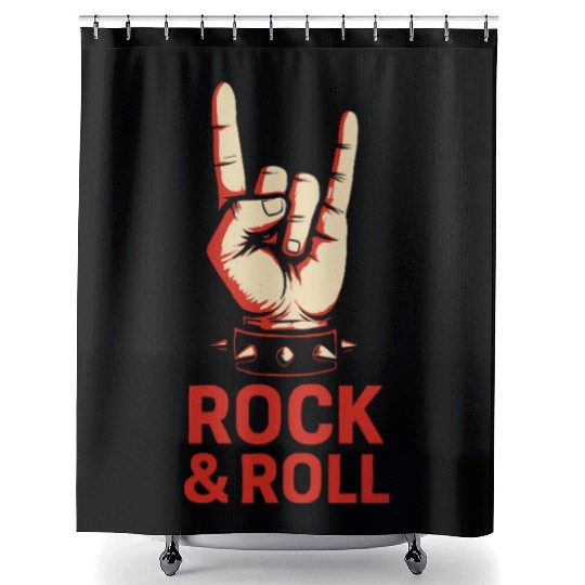 Rock & Roll Hand Sign Shower Curtains