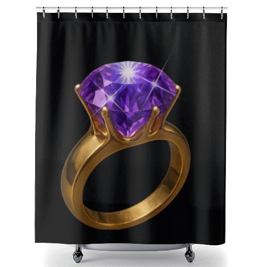Royal Amethyst: The Elegance of Purple Gemstone Shower Curtains