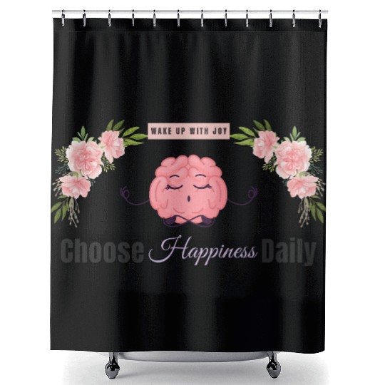 Choose Happiness Brain Zen - Therapist Wellness Shower Curtains