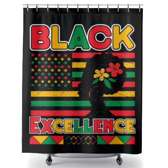 Black Pride Black Excellence Juneteenth Shower Curtains