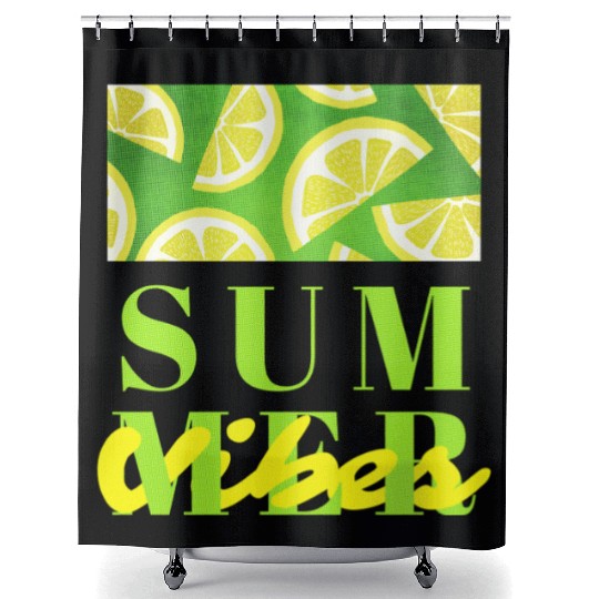 Lemon Fresh Summer Mood – Minimalist Citrus Art Shower Curtains