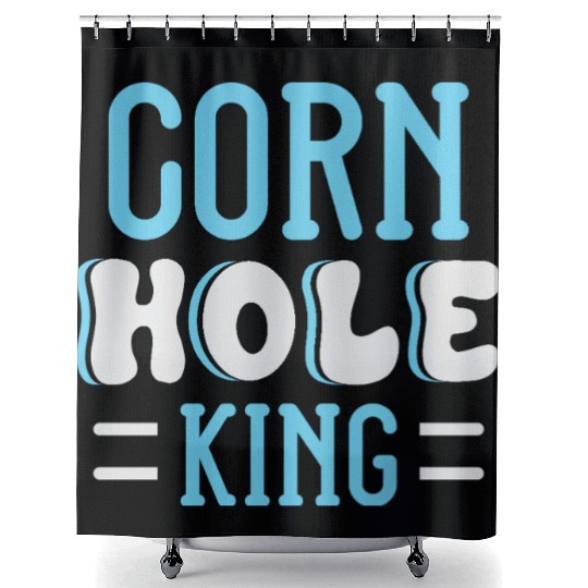 Cornhole King Distressed Badge Shower Curtains