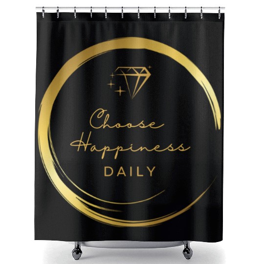 Choose Happiness Luxury Design - Gold Empowerment Shower Curtains
