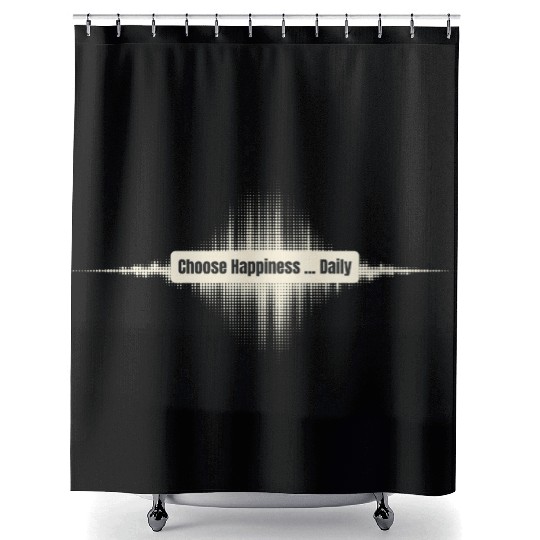Choose Happiness Soundwave - Music Therapy Gift Shower Curtains