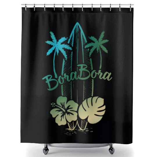 Bora Bora Surf Paradise Tropical Island Vacation Shower Curtains