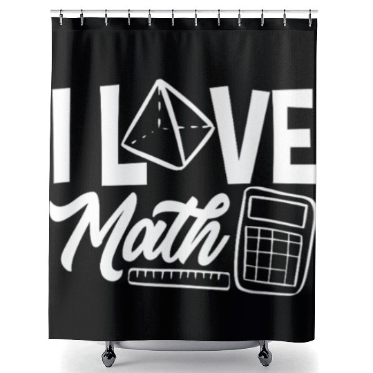 Math Teacher I Love Math Geometric Vibes Shower Curtains