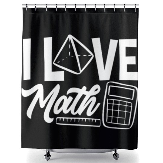 Math Teacher I Love Math Geometric Vibes Shower Curtains