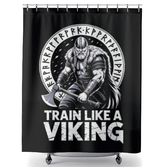 Viking Warrior Athletic Shower Curtains