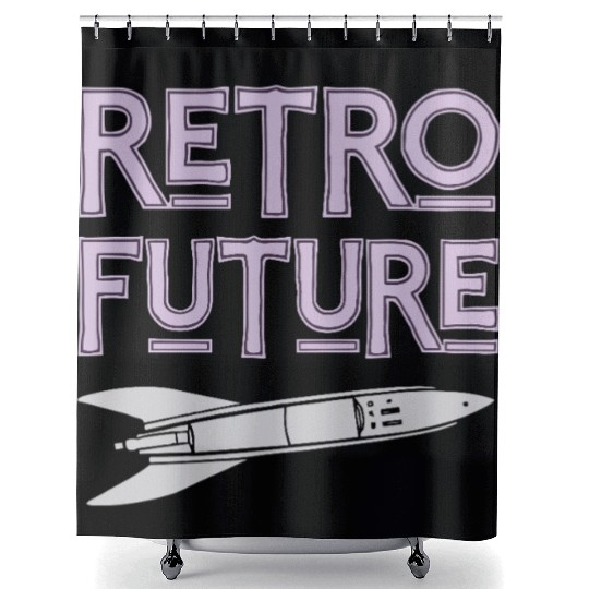 Retro Future Rocket Nostalgia Shower Curtains