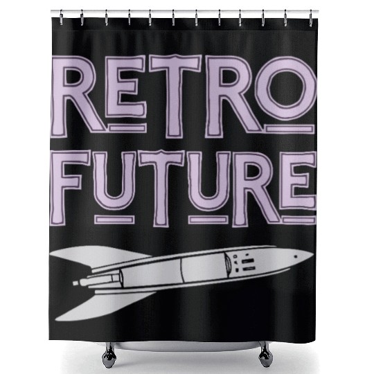 Retro Future Rocket Nostalgia Shower Curtains