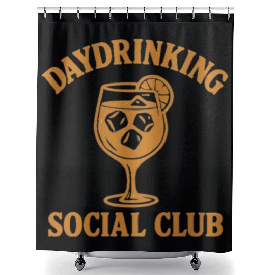 Daydrinking Soociial Clubb – Funny Cocktail Design Shower Curtains
