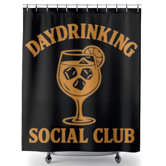 Daydrinking Soociial Clubb – Funny Cocktail Design Shower Curtains