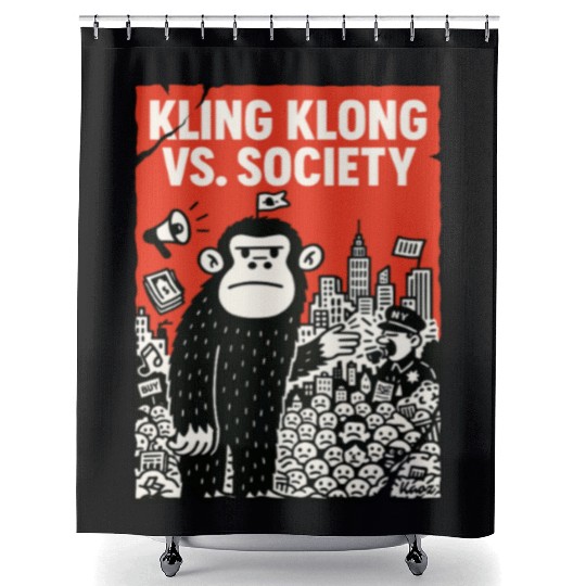 Kling Klong vs. Society – Protest Ape Shower Curtains