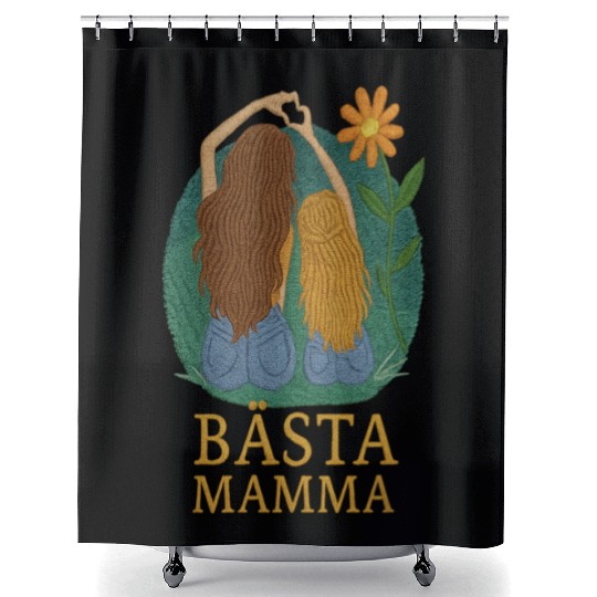 Best Mom Embroidered Style - Mother and Daughter Shower Curtains