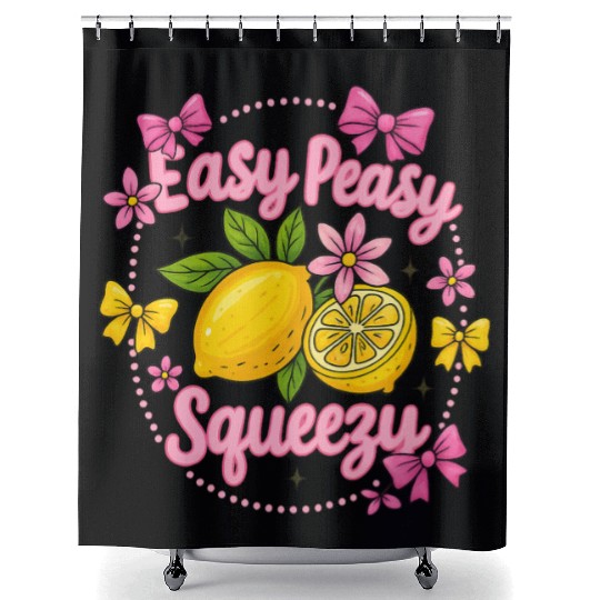 Preppy Lemon Summer Lemon Coquette Shower Curtains