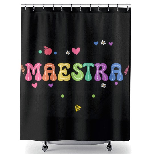 Teacher Maestra Spanish Teacher Heart Shower Curtains