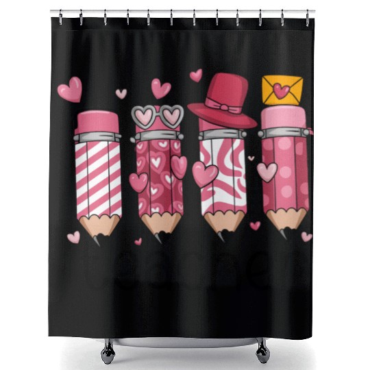 Teacher Valentine Shower Curtains